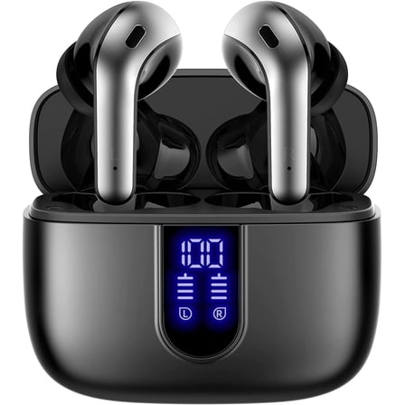 TAGRY Bluetooth Headphones True Earbuds 60H Playback Power Display Earphones with Charging Case