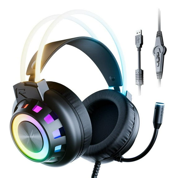 TAGRY TRONICX Upgraded G3 Wired PC Gaming Headset with 50mm Driver, ENC Microphone, USB-A Headset with 7.1 Surround Sound, Control Box for PC/PS5 Console/Switch Dock Mode (Not Compatible with Xbox)