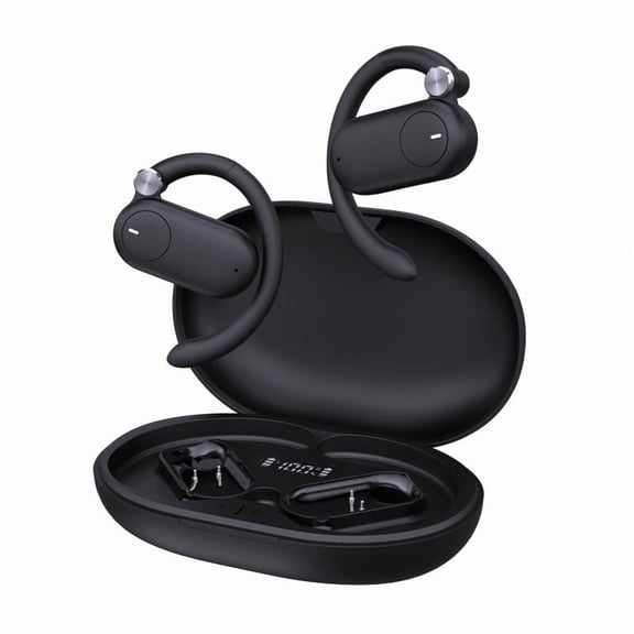 TAGRY Tronicx Deep Bass Headset Headphones Wireless Earbuds Over Ear Buds 90H Playback Sports Earphones Deep Bass & Dual LED Power Display Earhooks for Workout/Running