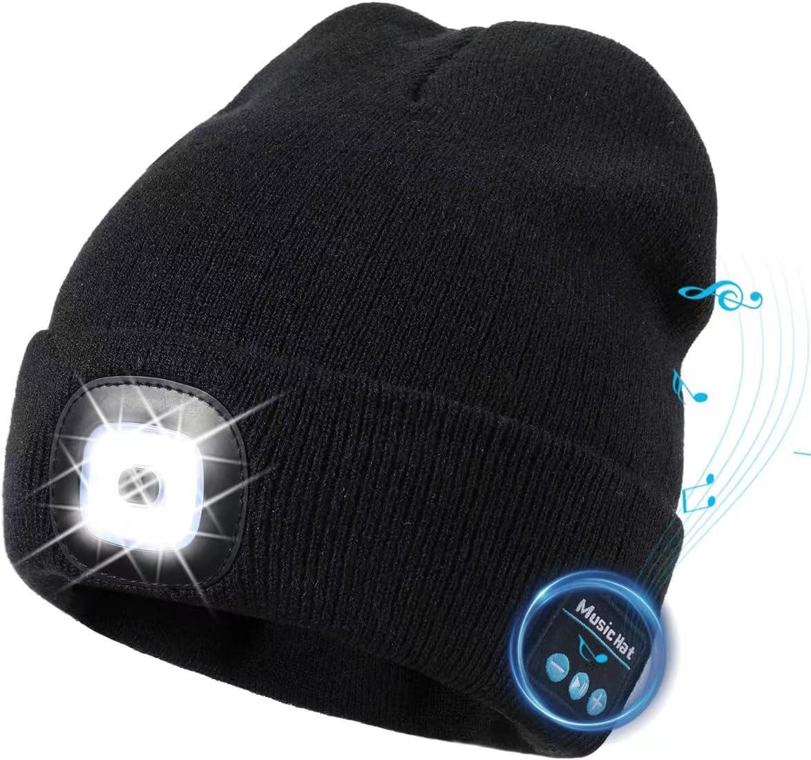TAGVO Music Beanie Hat with Lights, LED Beanie Cap, Lighting & Flashing