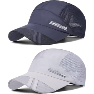 VETPW Sports Mesh Baseball Cap, 2 Pack Summer Breathable Mesh Baseball Sun Cap Sport Quick Drying Hats Unisex Running Visor Cap with Adjustable Buckle Closure