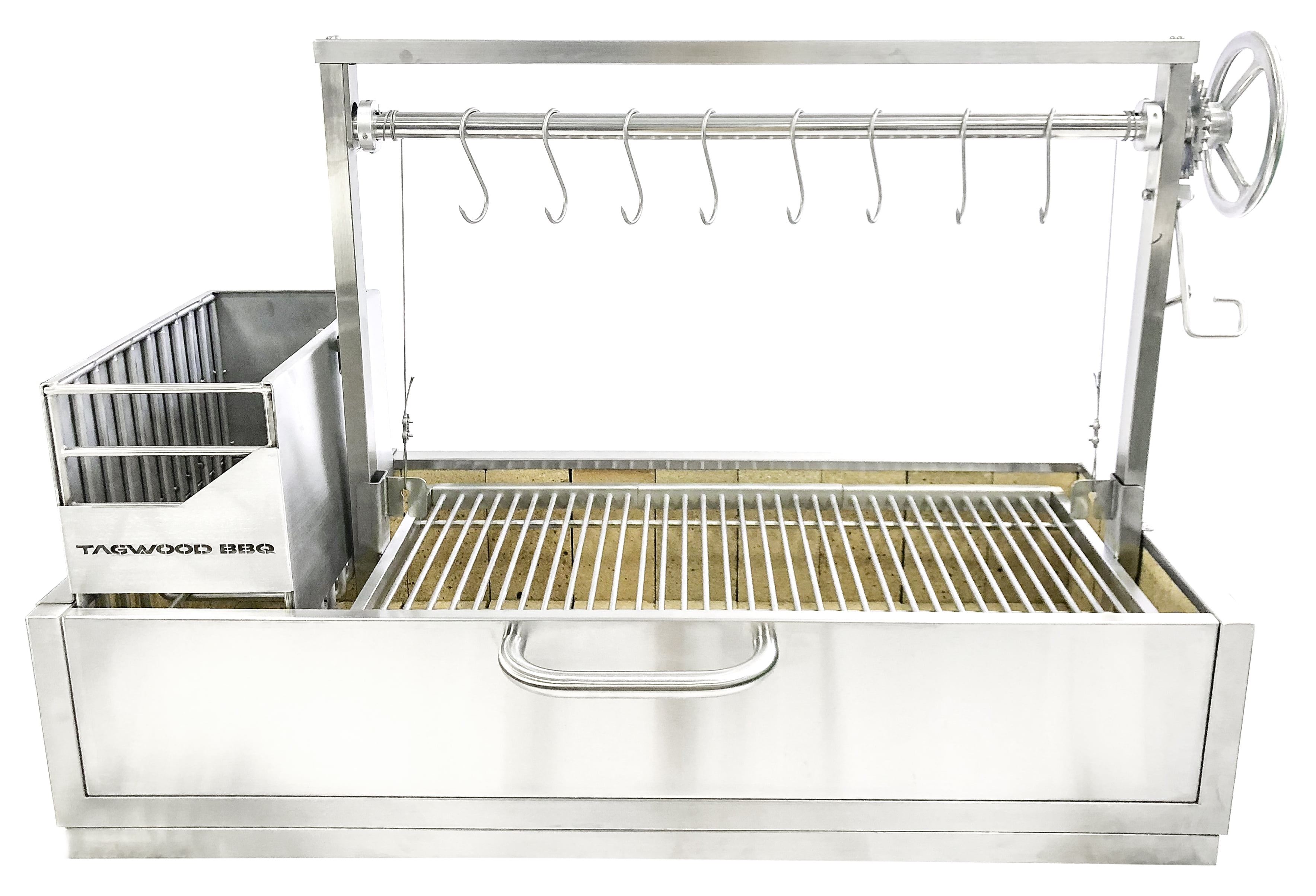 Stainless Steel Built-in Argentine Charcoal Grill with Smoker