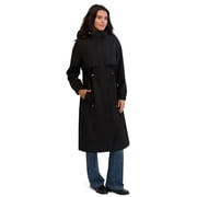 TAHARI Womens Softshell Trench Coat Lightweight Windproof Rain Jacket, Black, S