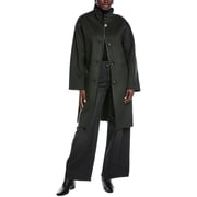 TAHARI Womens Sydney Single Breasted Soft Wool Topper Coat w/Button Closure, Olive, S