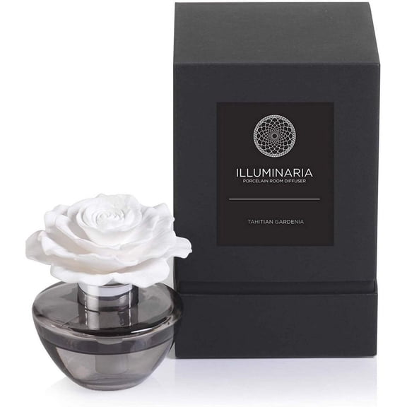 Tahitian Gardenia Illuminaria Porcelain Diffuser in Gray Bottle