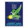 thumbnail image 1 of TAI Airline (Transports Aériens Intercontinenteaux) - Passengers and Freight - Vintage Airline Travel Poster by W. Pera 1950’s - Bamboo Fine Art 290gsm Paper Print (Unframed) 24x32in, 1 of 4