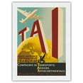 thumbnail image 1 of TAI Airline (Transports Aériens Intercontinenteaux) - Vintage Airline Travel Poster by Vic c.1950 - Japanese Unryu Rice Paper Art Print (Unframed) 18 x 24 in, 1 of 4