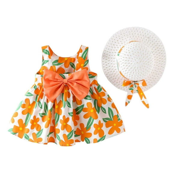 TAIAOJING Aby Girls Dresses Kids Clothes Summer Toddler Floral Ruched Sleeveless Girls Dress Leisure 3-4Y