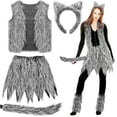 thumbnail image 1 of TAIAOJING Adult 100 Days School Wolf Clothes Leg Warmers Children Adult Carnival Party Bad Wolf Party Clothes Set, 1 of 1