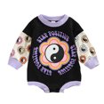 thumbnail image 1 of TAIAOJING Baby Boys Girls One-Piece Romper Jumpsuit Babys Winter Long Sleeved Bodysuit Clothes Cartoon Print Patchwork Color Flower Moon Mushroom Outfit 3-6 Months, 1 of 6