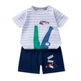 thumbnail image 1 of TAIAOJING Baby Boys Girls Outfits Cartoon Print Short Sleeve Tops Printed Shorts 2PCS Clothes Set For 18-24 Months, 1 of 6