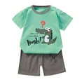 thumbnail image 1 of TAIAOJING Toddler Baby Boy Girl Summer Clothes Set Boys Girls Outfits Cartoon Print Short Sleeve Tops Printed Shorts 2PCS Clothes Set, 1 of 5