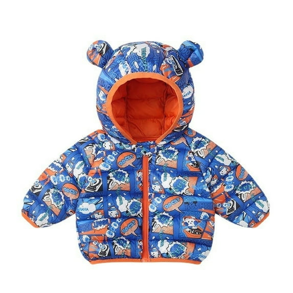 TAIAOJING Baby Boys Girls Winter Coats Toddler Kids Warm Jacket Outerwear Animals Cartoon Coats Bear Ears Hooded Padded Outwear 3-4 Years