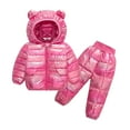 thumbnail image 1 of TAIAOJING Baby Down Snowsuit Hooded Toddler Girls Boys Long Sleeve Colorful Hoodie Coat Pants 2PCS Outfits Set Warm Winter Clothes 6-12 Months, 1 of 3