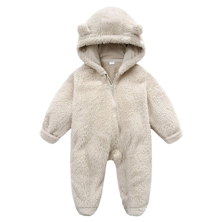 TAIAOJING Baby Footie Snowsuit Baby Girl Boy Cute Solid Long