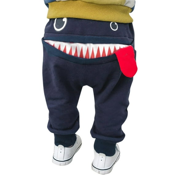 TAIAOJING Baby Girl Boy Clothes Set Kids Pants Pants Tongue Trousers Harem Cartoon Children Fall Outfits 18-24 Months
