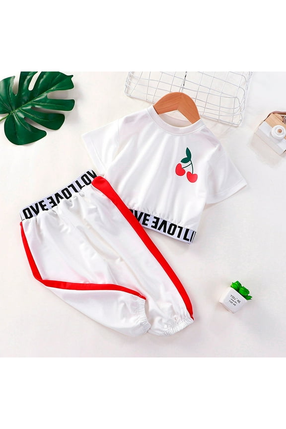 Baby Girl Clothes Outfits Cotton Letter Print Casual 2PC Set For 5-6 Years