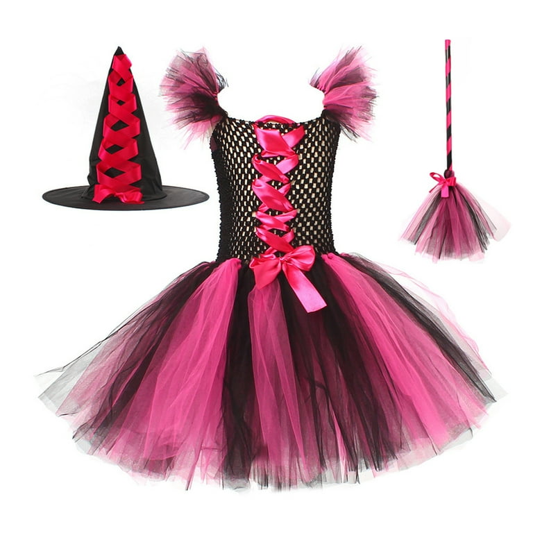 Kids Witch Kit Tutu Hat 50cm Broom Kids Witch Kit Tutu Hat 50cm Broom