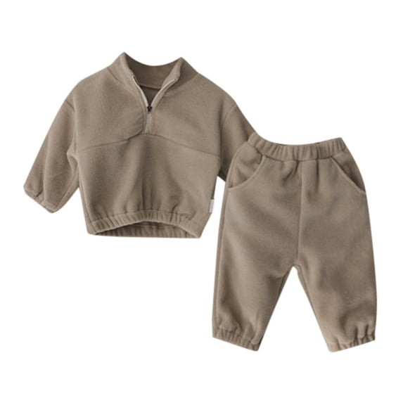 TAIAOJING Baby Girl Fall Clothes Boys Girls Clothes Hoodies Zipper Sweatshirt+Trouser Casual 2Pcs Kids Clothes 12-18 Months