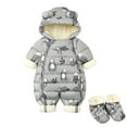 thumbnail image 1 of TAIAOJING Baby Girl Outfit Boys Cute Cartoon Animals Ear Hooded Snow Wear Jumpsuit Outwear Snowsuit Warm Romper Coat With Shoes Set Clothes 0-6 Months, 1 of 4