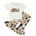 thumbnail image 1 of TAIAOJING Baby Girl Summer Clothes Toddler Sunflower Western Horse Short Sleeve Top And Flared Pants 2pcs Fall Outfit 18-24 Months, 1 of 9