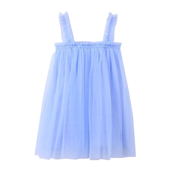 TAIAOJING Baby Girl Summer Dress Sleeveless Princess Kids Party Solid Toddler Tulle Tutu Layered Dresses 2-3 Years
