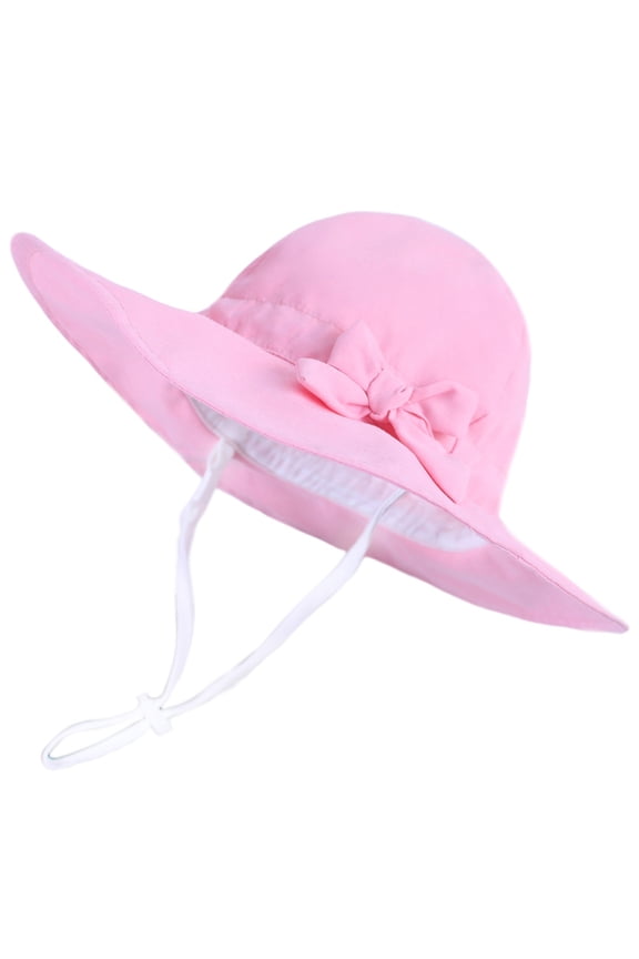 Baby Girl Sun Hat With Sunscreen Outdoor Adjustable Toddler Beach Hat With Wide Brim Bucket Hats For Kids Holiday 4-8Y