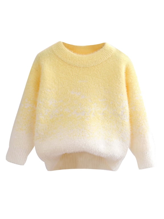 Baby Girl Sweater Toddler Round Neck Knitted Sweater Fall Winter Wool Pullover Tops Clothes Lovely Child Daliywear 3-4 Years