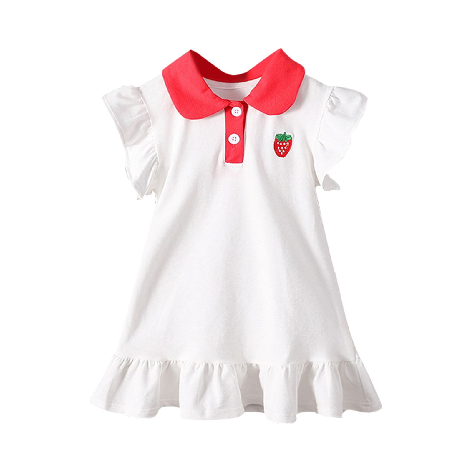 TAIAOJING Baby Girl's Playwear Dress Ruffle Kids Girls Dress Princess