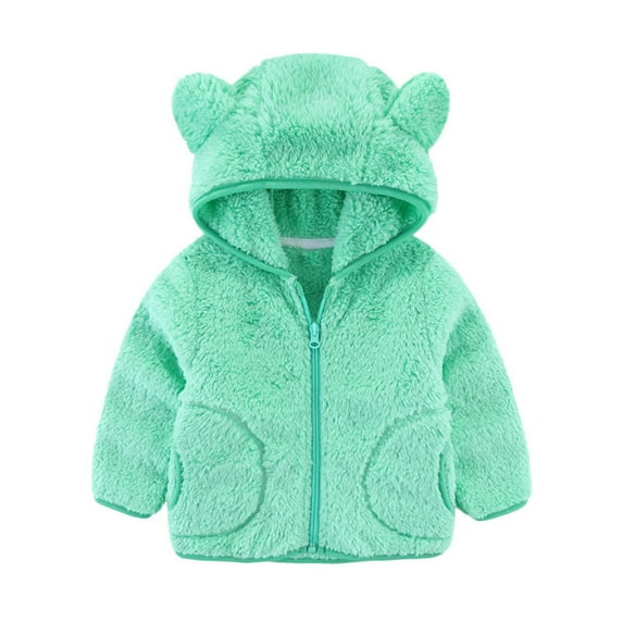 TAIAOJING Baby Girls Boys Hooded Jacket Sweatshirt Jackets Coats Kids Hooded Flannel Coat&jacket Warm Winter Clothes 4-5 Years