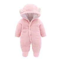 TAIAOJING Baby Jumpsuit Hooded Rompers Winter Outwear Girls Coat Boys Warm Cute Girls Coat Jacket 0-3 Months