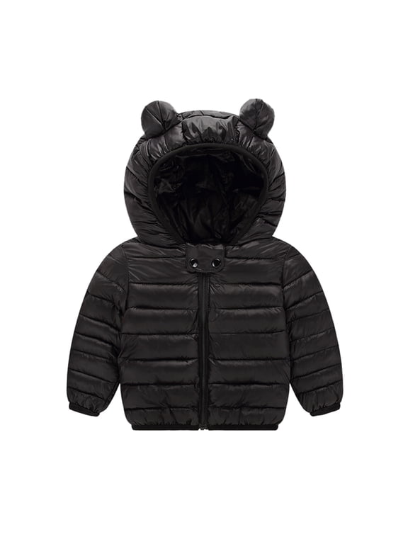 Baby Girls' Hooded Jacket Warm Boys Outdoor Windproof Kids Grils Toddler Thick Boys Windbreaker Coat 18-24 Months