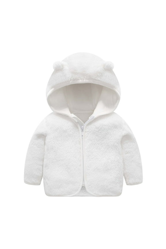 Baby Girls Jacket Toddler Boys Winter Windproof Hooded Coat Warm Outwear Clothes 18-24 Months