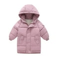thumbnail image 1 of TAIAOJING Baby Girls Jacket Toddler Kids Little Winter Solid Coats Windproof Outerwear Mediun Length Warm Down Coat Cotton Hooded Wadding Outwear Outwear Clothes 10-11 Years, 1 of 3