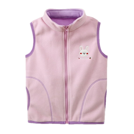 TAIAOJING Baby Girls Jacket Toddler s Boys Cartoon Car Rabbit Prints Warm Thick Spring Winter Sleeveless Vest Clothes Coat Outwear Clothes 4-5 Years