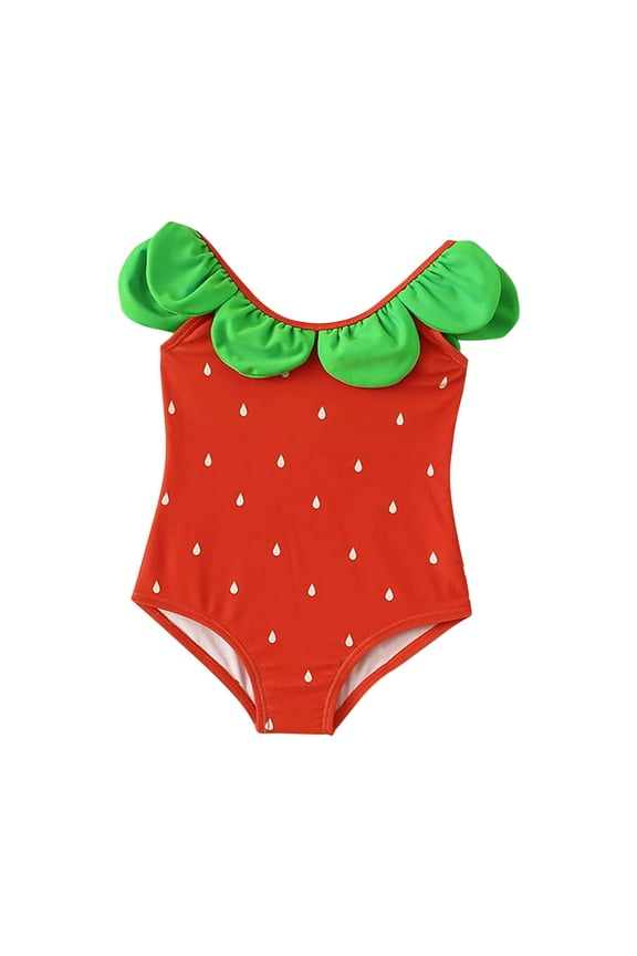 Baby Girls One Piece Swimsuits Toddler Sport Cute High Waist Bikini Set Swimwear Girl's Bathing Suit 6-12 Months