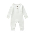 thumbnail image 1 of TAIAOJING Baby Girls One-piece Rompers Toddler Winter Long Sleeve Boys Ribbed Solid Color Jumpsuit Outwear For Babys Clothes Outfit 0-3 Months, 1 of 4