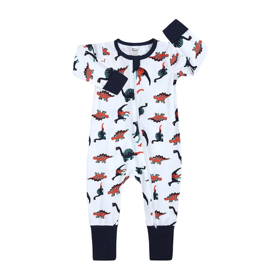 TAIAOJING Baby Girls Romper Clothes Cotton Sleep Boys One-Piece Clothing Girls Play Pajamas Front Printed Zip Jumpsuit Boys &Jumpsuit Outfit 2-3 Years