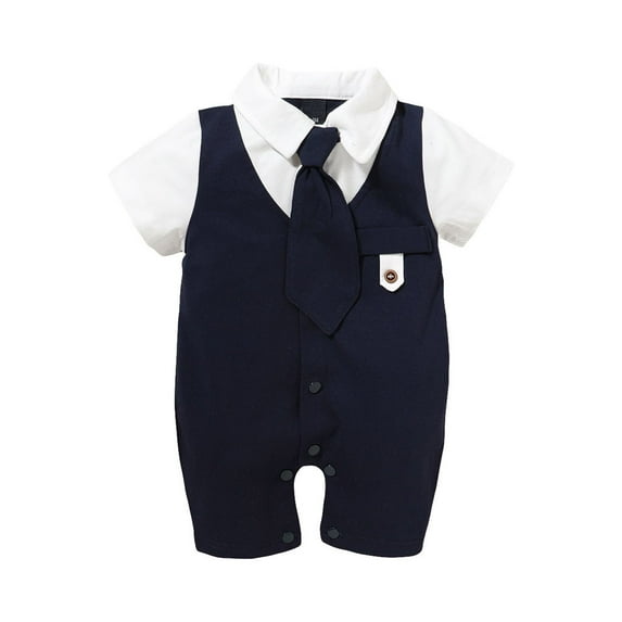 TAIAOJING Baby Girls Romper Clothes Gentleman Tie Jumpsuit Solid Boys Boys &Jumpsuit Outfit 9-12 Months