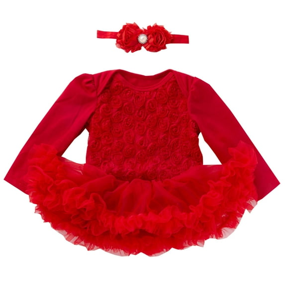 TAIAOJING Baby Girls Summer Clothes Sets Spring Autumn Children Romper Set Tutu Dress And Headband 2pcs Princess Baby Clothes Set 12-24 Months
