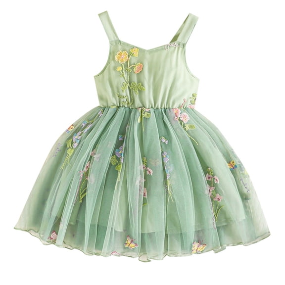 TAIAOJING Baby Girls Tutu Dress Toddler Floral Tutu Dress Sleeveless Tulle Dresses Princess Party Dress For 18-24 Months
