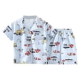 thumbnail image 1 of TAIAOJING Baby Kids Pajamas Set Cute Toddler Boys Girls Short Sleeve Clothing Children Cartoon Car Tops Shorts Outfits For 12-18 Months, 1 of 3