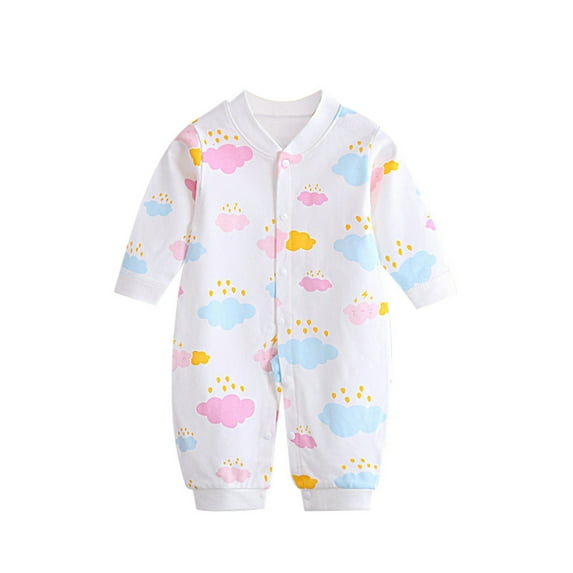 TAIAOJING Baby Romper Jumpsuit Babys Girls Boys Spring Winter Floral Animals Fruits Long Sleeve Jumpsuit Clothes Outfit 9-12 Months