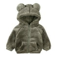 thumbnail image 1 of TAIAOJING Baby Teddy Bear Jackets Toddler Kids Girls Boys Full Zip Up Hooded Bear Ear Long Sleeve Thick Outerwear Snowsuit Coat 3-4 Years, 1 of 4