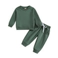 thumbnail image 1 of TAIAOJING Baby Toddler Boy Outfit Boys Girls Long Sleeve Solid T Shirt Pullover Tops Pants Outfits For 18-24 Months, 1 of 4