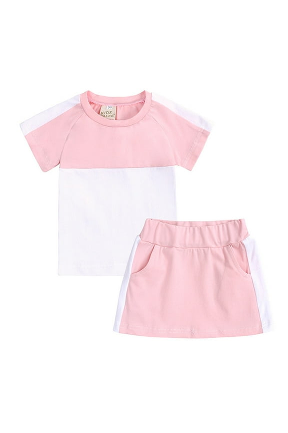 Baby Toddler Boy Outfit Kids Unisex Summer Tshirt Skirts Soft Patchwork Cotton 2PC Sleepwear Outfits Clothes For 9-10 Years