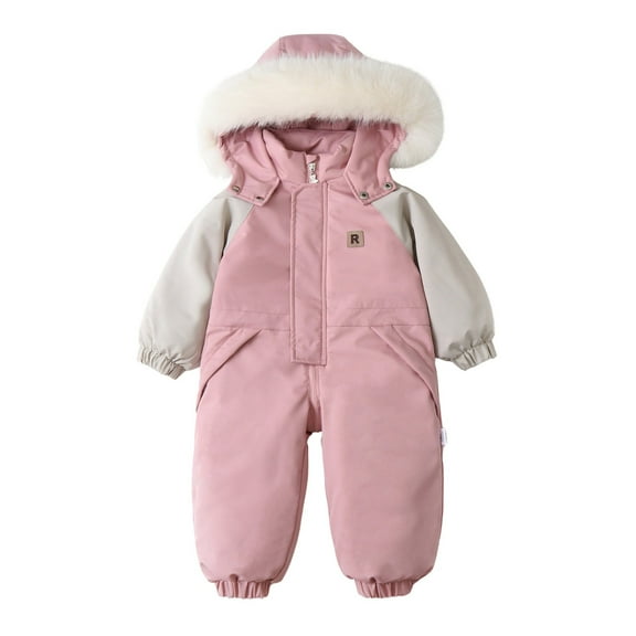 TAIAOJING Baby Winter Hooded Snow Suit Jacket Toddler Baby Thickened Jumpsuit Cozy Child Daliywear 100
