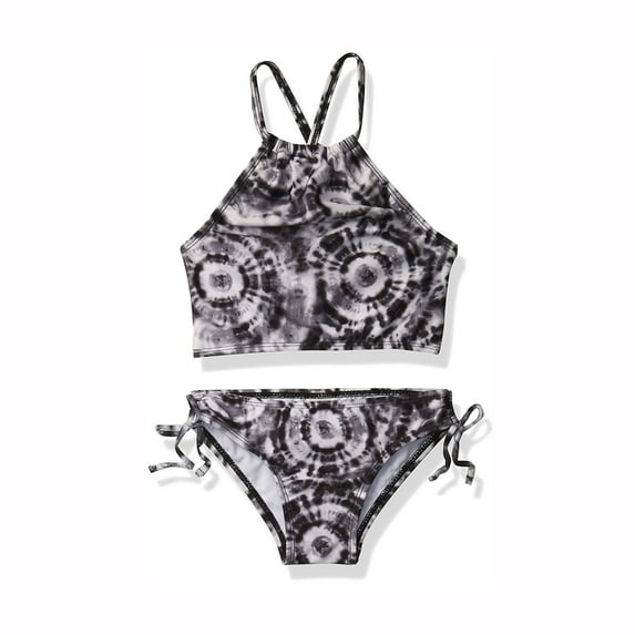 TAIAOJING Beach Sport Tankini Girls' Halter Daisy Swimsuit 2-Piece Outfits Girls Swimwear For 11-12 Years