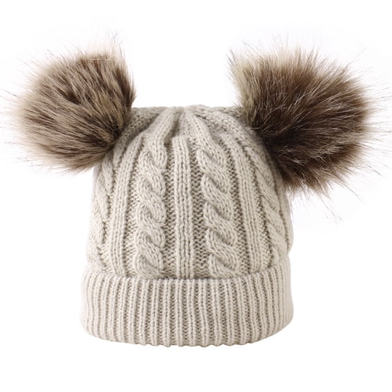 TAIAOJING Beanie Hats for Women Men Cotton Lined Boys Girls Hat Cap Hat Knitted Kids Pom Winter Toddler Hat Baby Hats