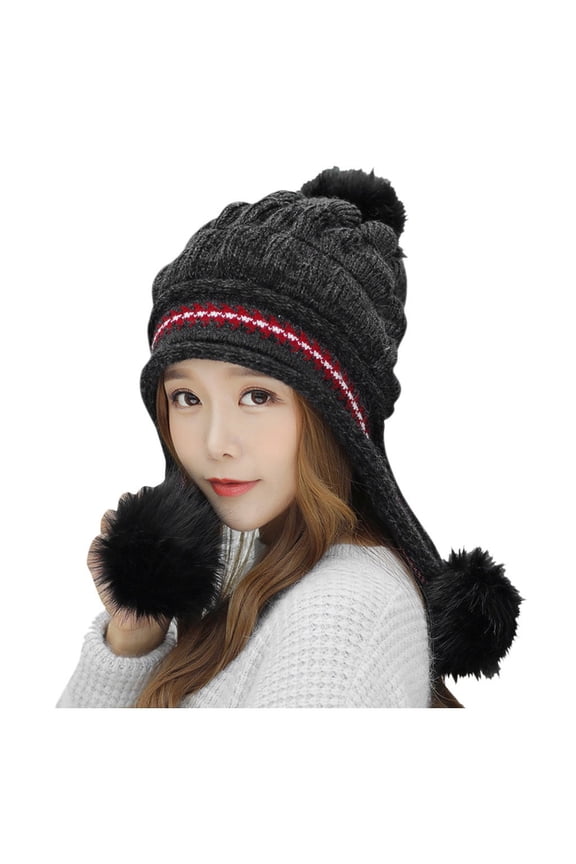 Beanie Hats for Women Men Hat Fashion Wool Hats Women Keep Winter ball With Hair Hemming Knitted Warm Baseball Caps